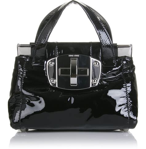 miu miu black patent bag